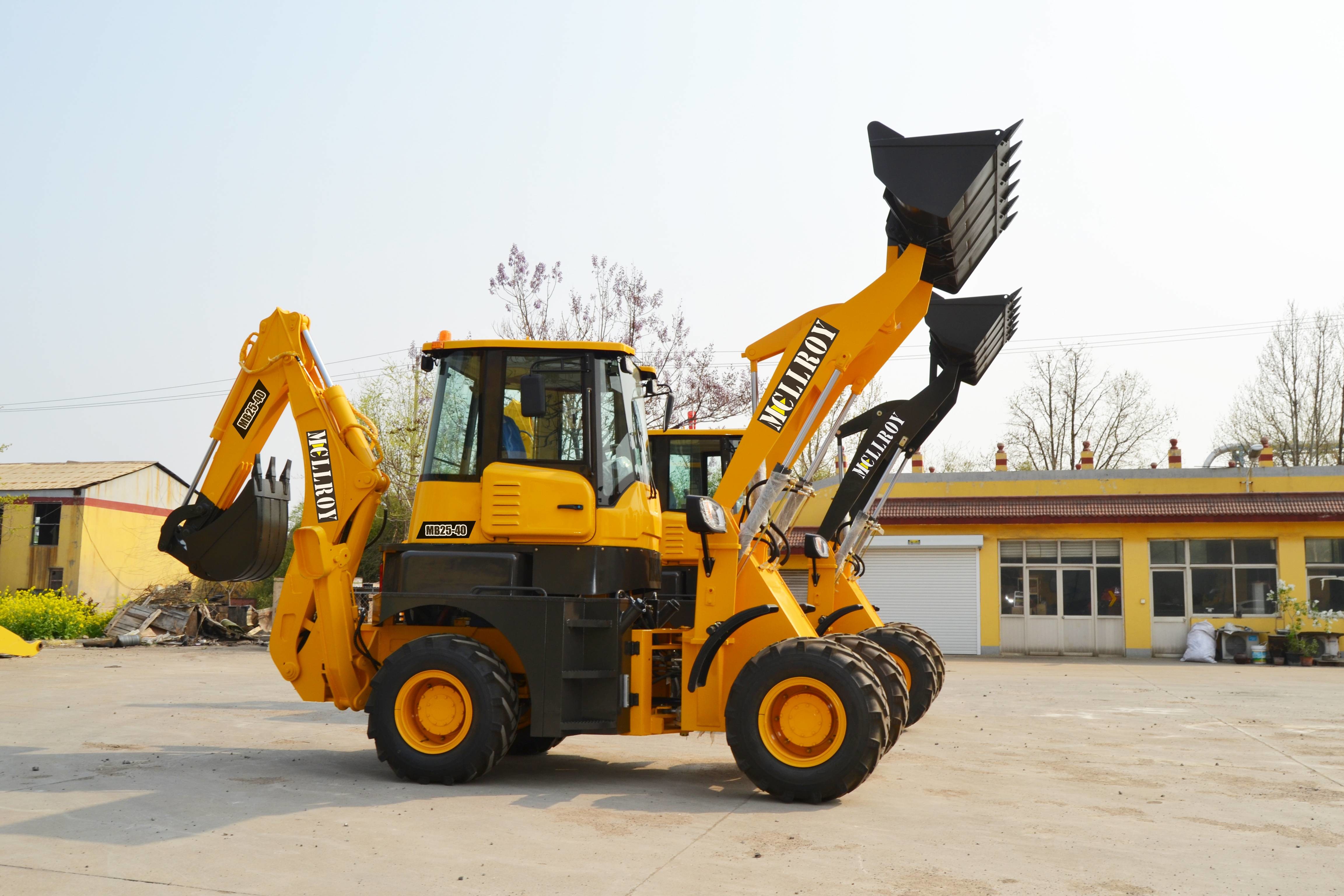 0.25m3 Dig Bucket Small Backhoe Loader MCLLROY MB25-40 With Cummins EPA 4 Tire Eco Engine
